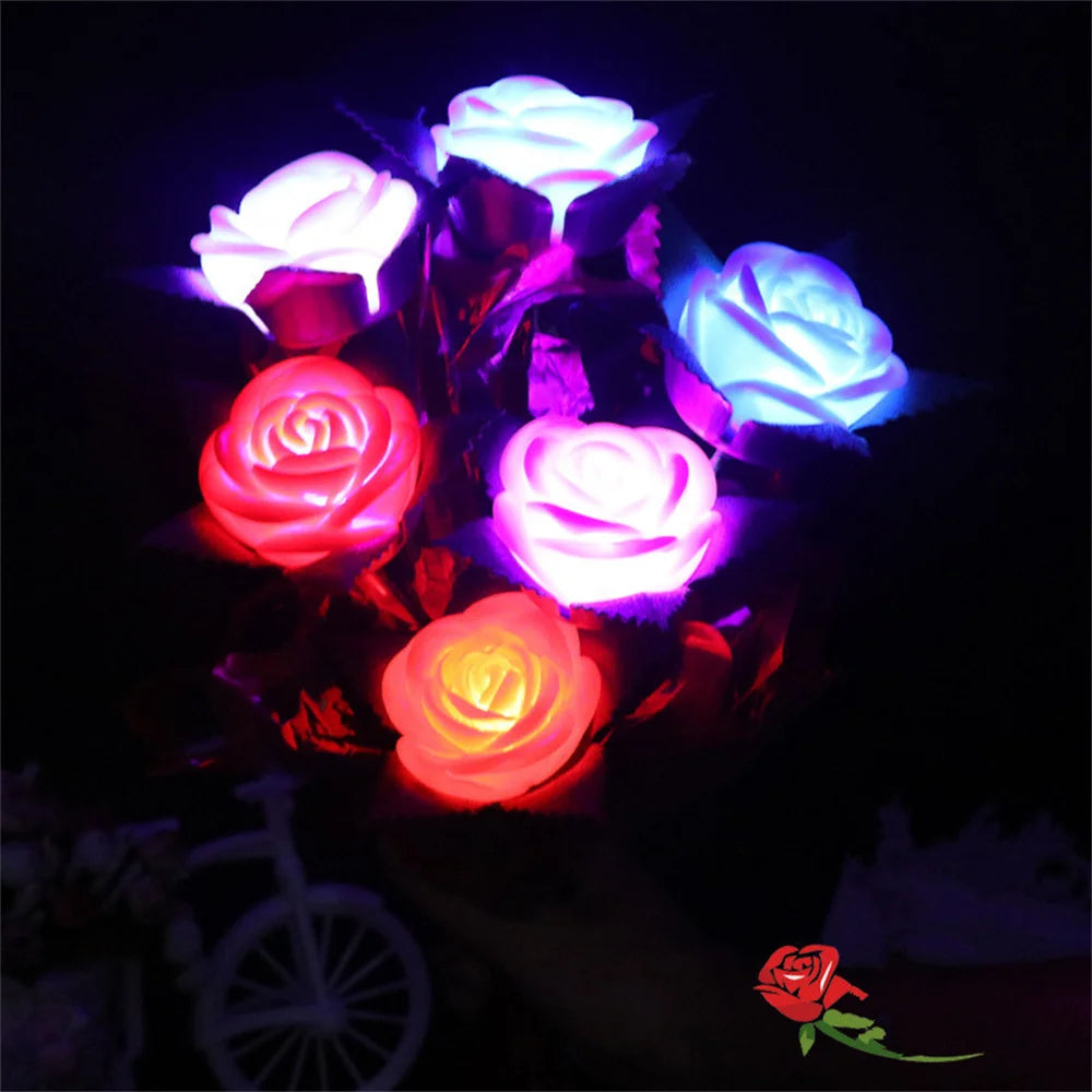 Light-up rose branch for valentine's day and romantic celebrations