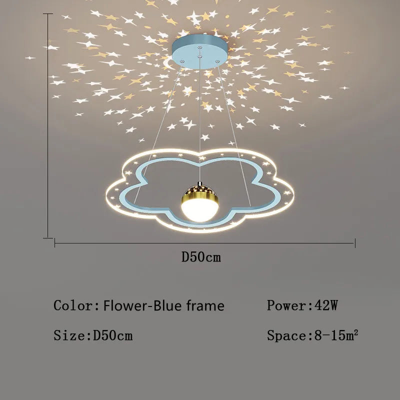 Creative luminous star chandelier for children's room - vue 16 sur 21