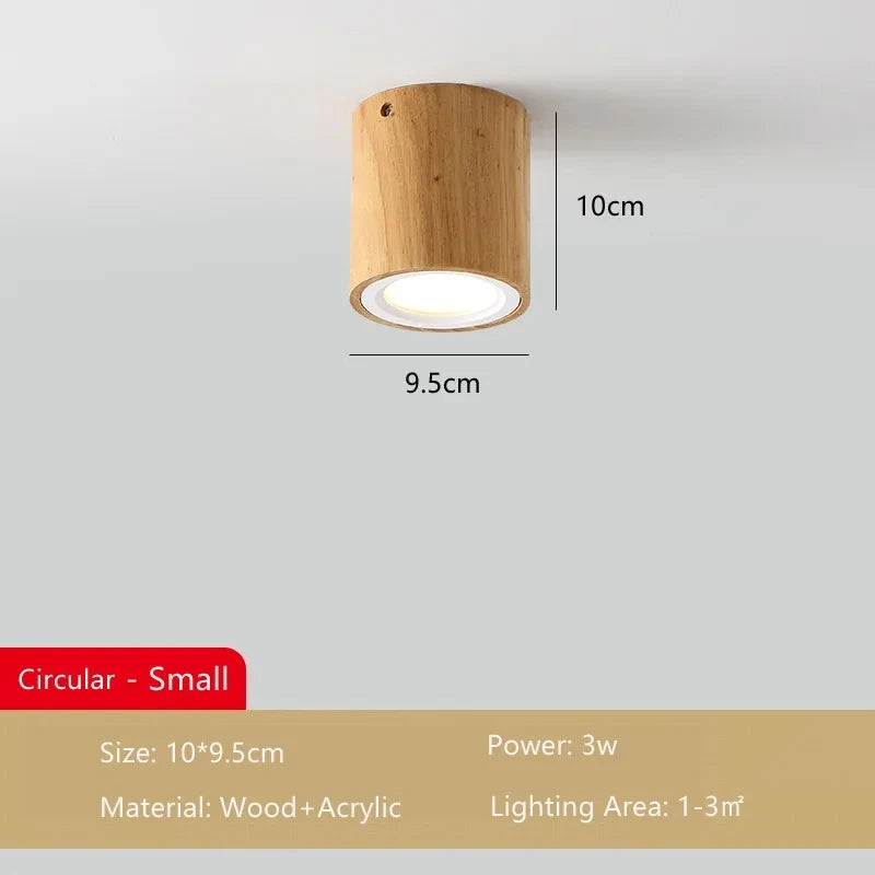 Modern wood surface ceiling lamp - vue 9 sur 12