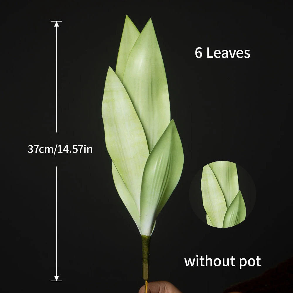 Artificial tropical plant with orchid leaves for indoor decoration - vue 6 sur 7