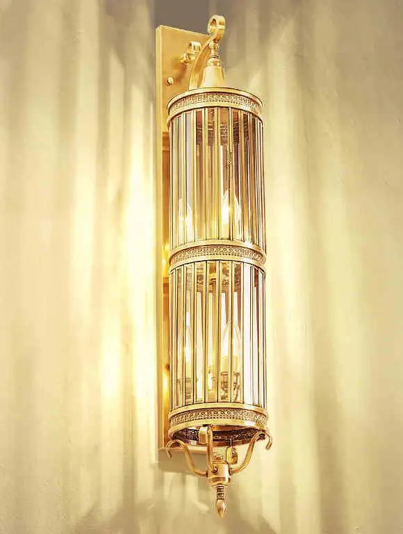 Antique outdoor copper waterproof LED wall light
