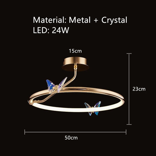 Crystal butterfly LED wall light surface mount - vue 12 sur 19