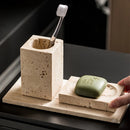 natural marble bathroom accessory set