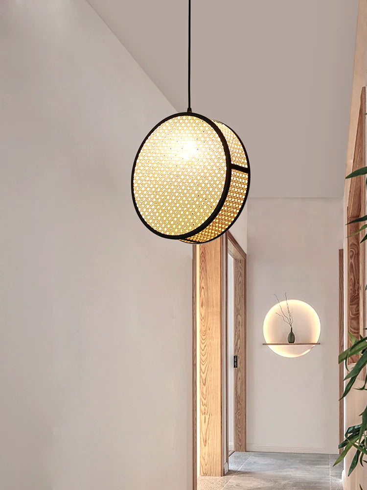 Creative woven rattan chandelier for elegant interior decor