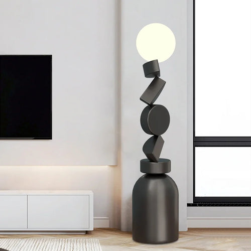 Unique round acrylic floor lamp - vue 3 sur 6