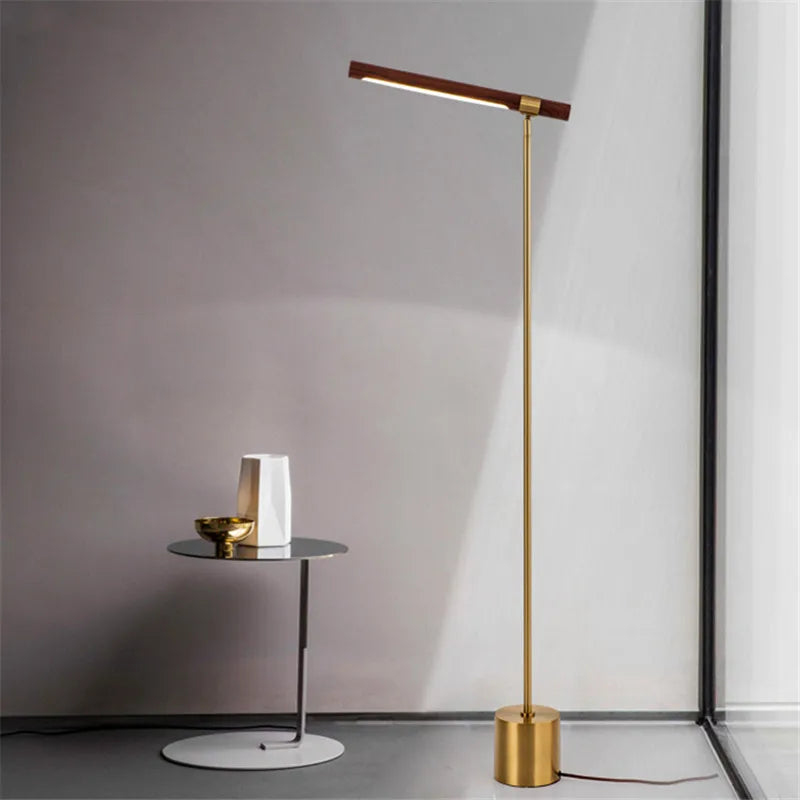 Vintage wooden floor lamp for interior decor
