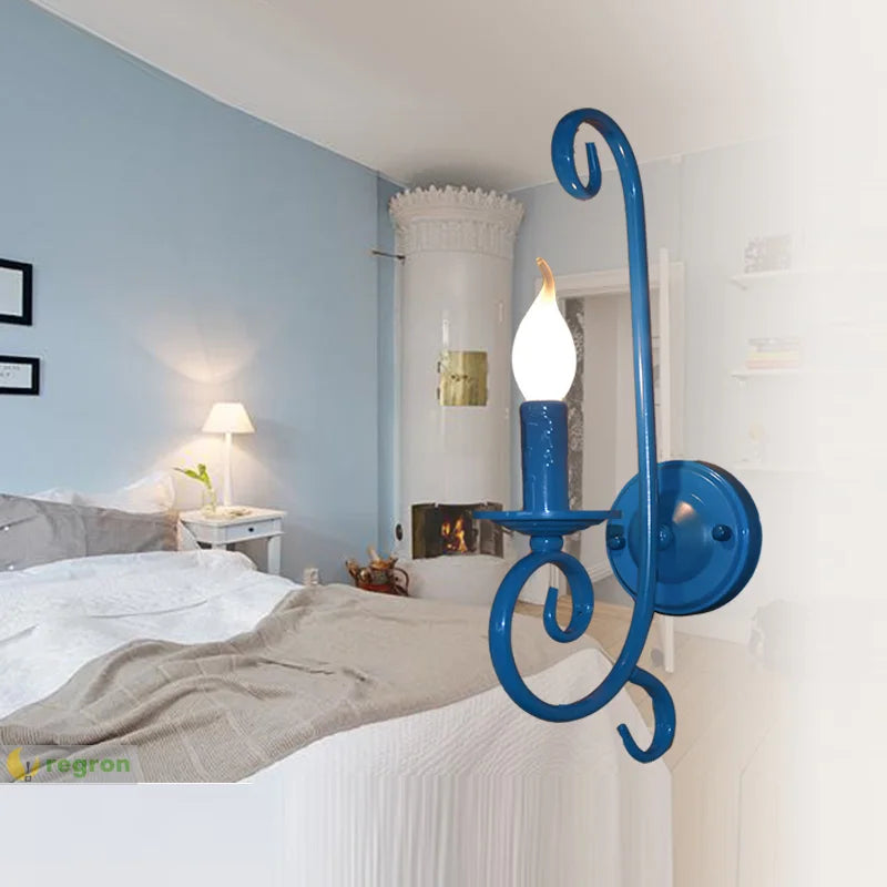 Rustic metal and iron LED wall light - vue 3 sur 12