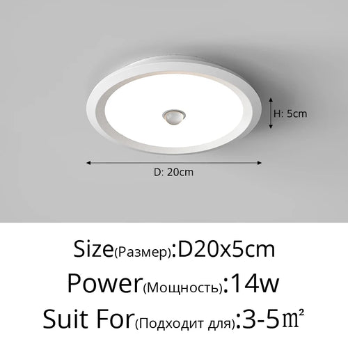 Ultra-slim LED ceiling light with human body sensor - vue 11 sur 20