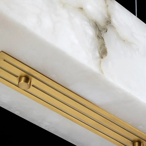 Minimalist marble and copper chandelier for modern spaces - vue 4 sur 7