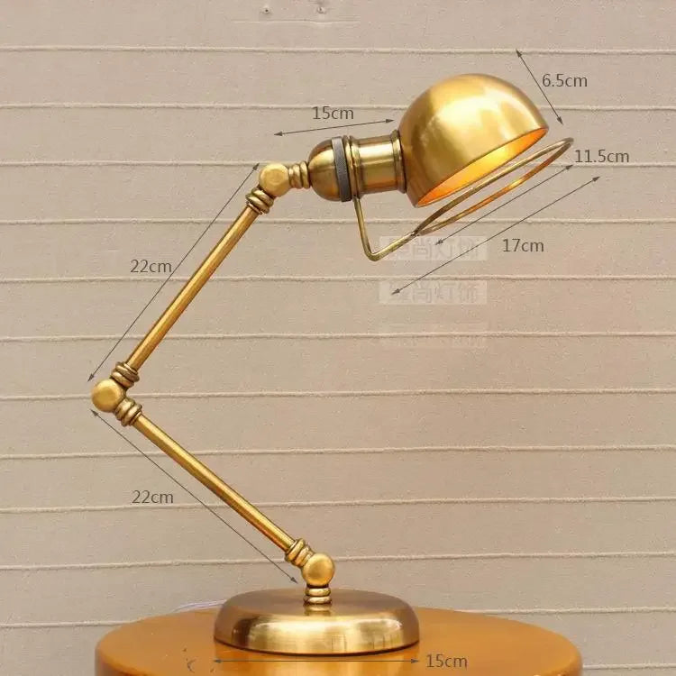 Retro bronze table lamp in American style decorative - vue 11 sur 11
