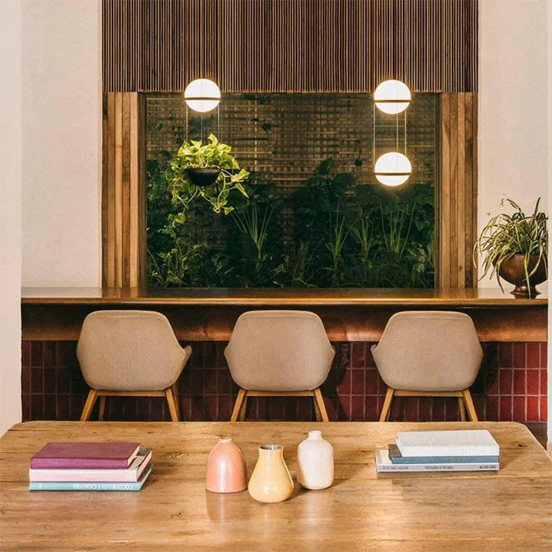 Nordic chandelier with hanging artificial potted plant