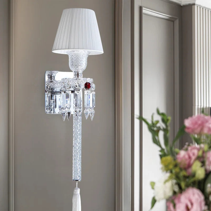 Modern crystal LED wall light for contemporary interiors