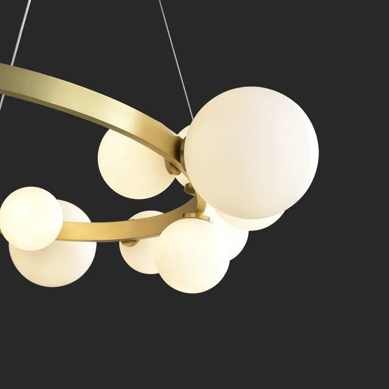 Adjustable height bubble ball LED pendant light - vue 6 sur 13