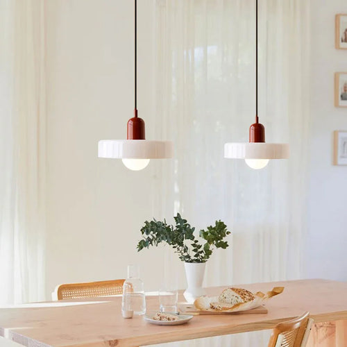 Modern colourful glass hanging chandelier for interiors - vue 3 sur 20