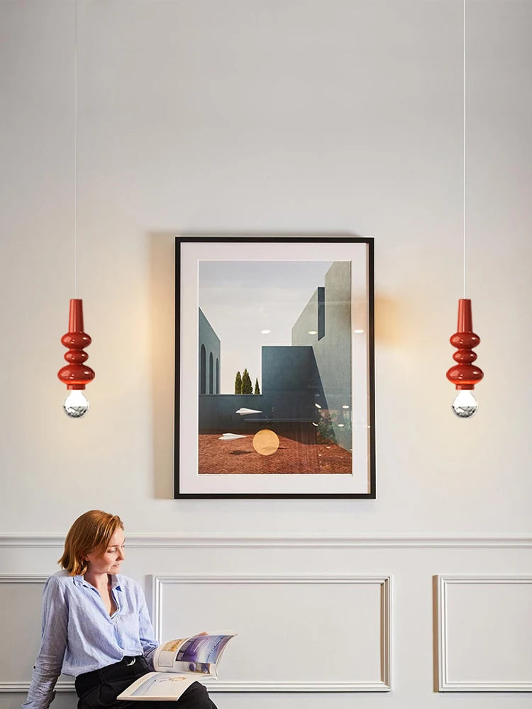 Modern nordic LED pendant light for elegant interior decor - vue 5 sur 12