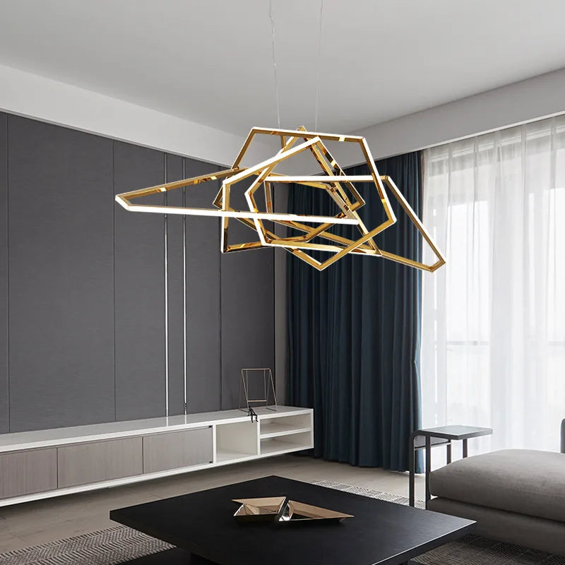 Geometric silicone chandelier for modern decor