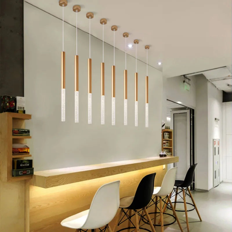 Acrylic bubble tube LED pendant light for interior decoration - vue 4 sur 8