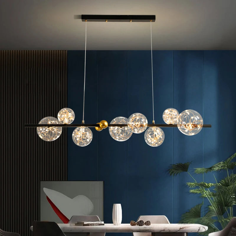 Designer glass LED chandelier for decorative indoor lighting