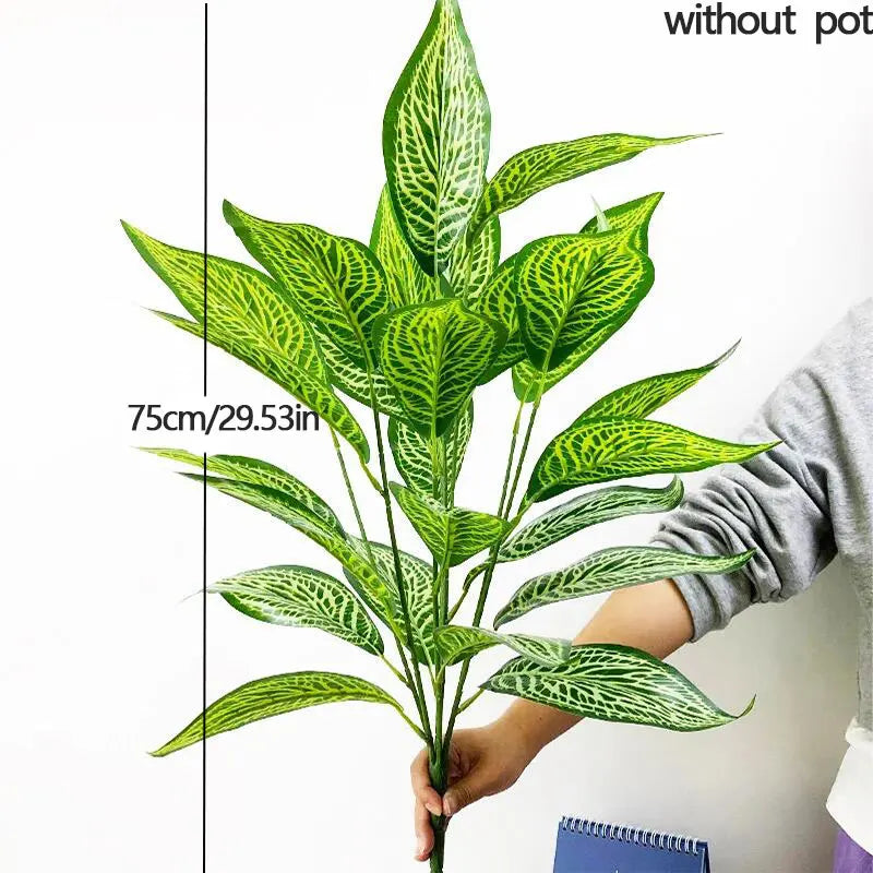 Artificial monstera plant with decorative tropical leaves for indoor garden - vue 6 sur 13