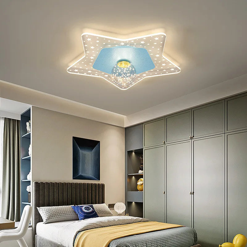 Modern romantic ceiling light for children's room, warm atmosphere - vue 5 sur 8
