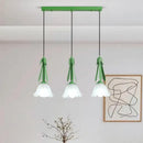 3-head milk white glass LED pendant chandelier