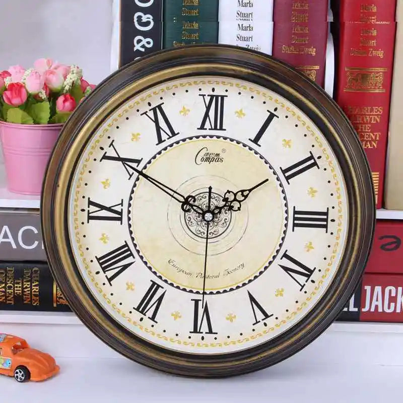 classic silent retro wall clock in abs quartz