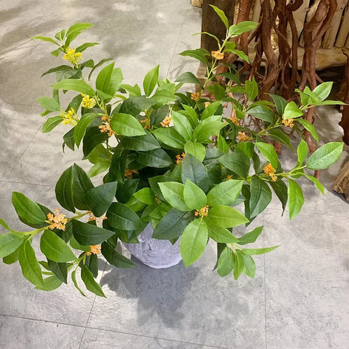 Set of 6 artificial silk osmanthus plants for commercial decoration - vue 4 sur 8