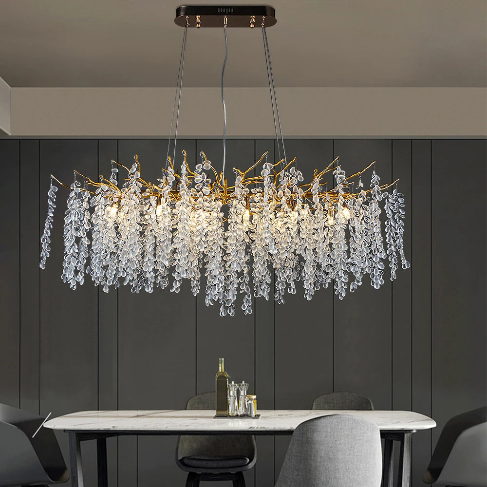 Modern crystal LED chandelier for interior decoration - vue 6 sur 22