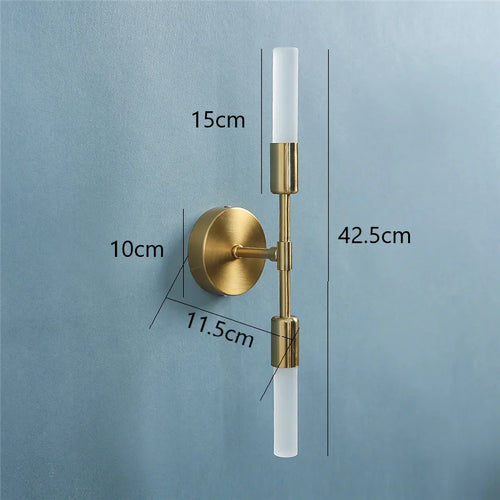 Modern minimalist glass wall light 2 heads