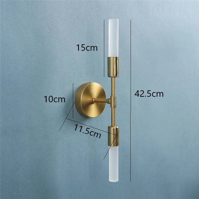 Modern minimalist glass wall light 2 heads