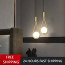Glass ball pendant light for bedroom