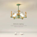 Wooden giraffe LED pendant light for children