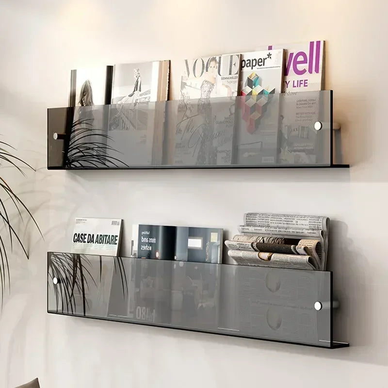 clear acrylic wall mount for magazines and books