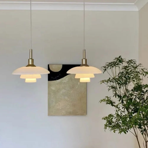Danish designer decorative glass lampshade pendant light - vue 5 sur 12