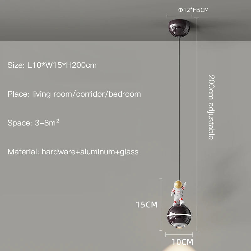 Modern LED astronaut design pendant light - vue 17 sur 18