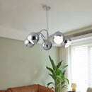 Nordic chrome chandelier with decorative globe lamps