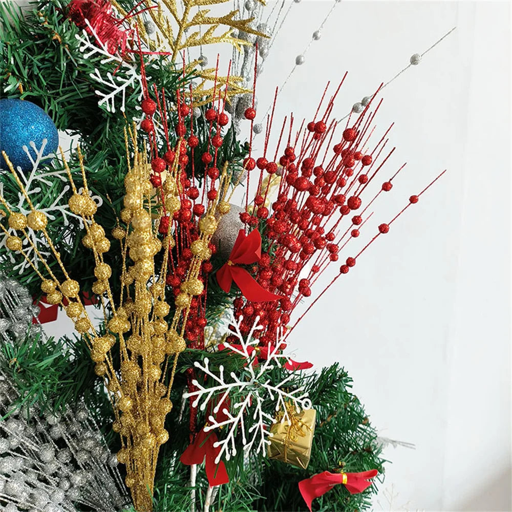 Festive New Year 2024 decoration with sparkling berries and flowers