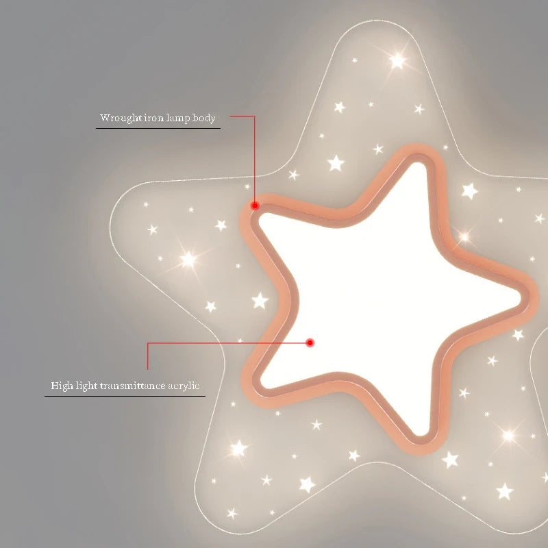 Starry sky ceiling light for children's bedroom nordic warm decor - vue 6 sur 12