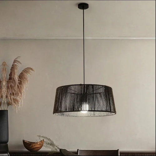 Nordic Sandyha woven rope LED pendant light for home decoration - vue 4 sur 12
