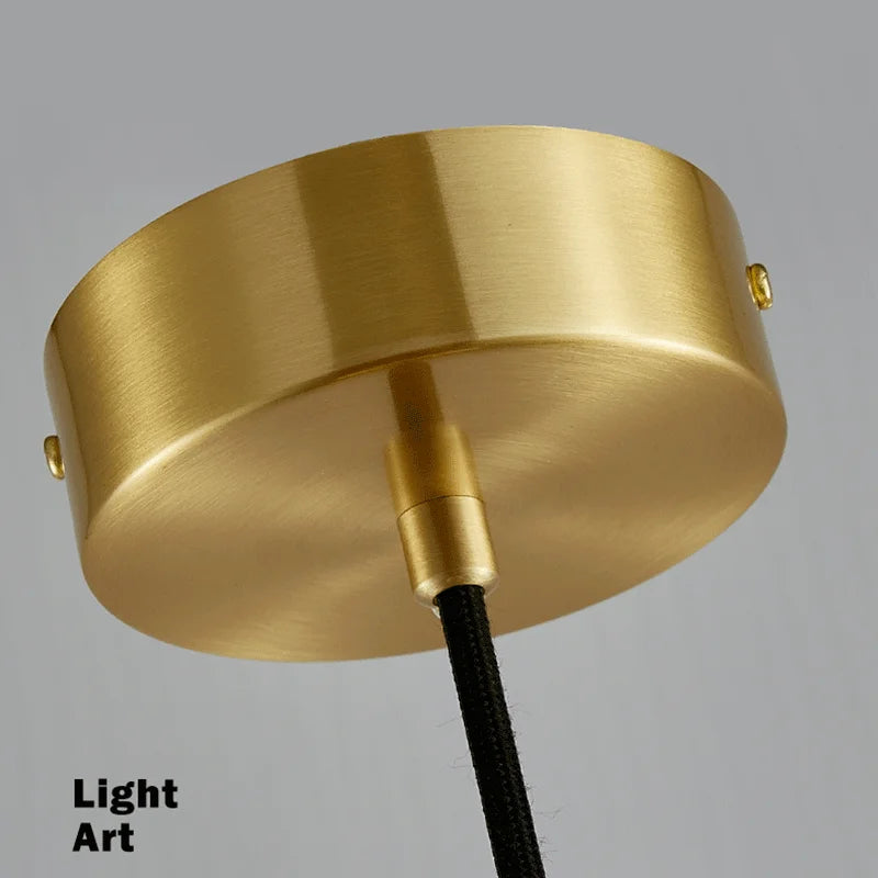 Alabaster pendant light with copper base for elegant interiors - vue 6 sur 6