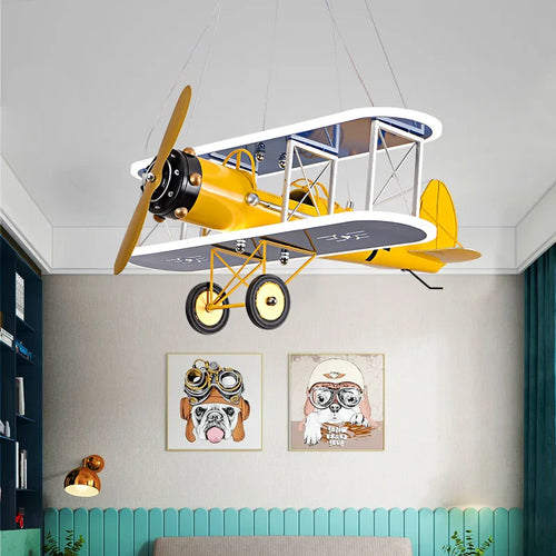 Creative helicopter airplane chandelier for modern children's room - vue 3 sur 9