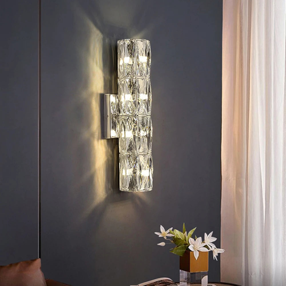 Modern crystal wall light for elegant interior decor