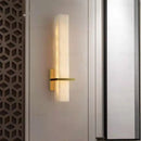 Natural marble and copper cuboid wall lamp for ambient lighting