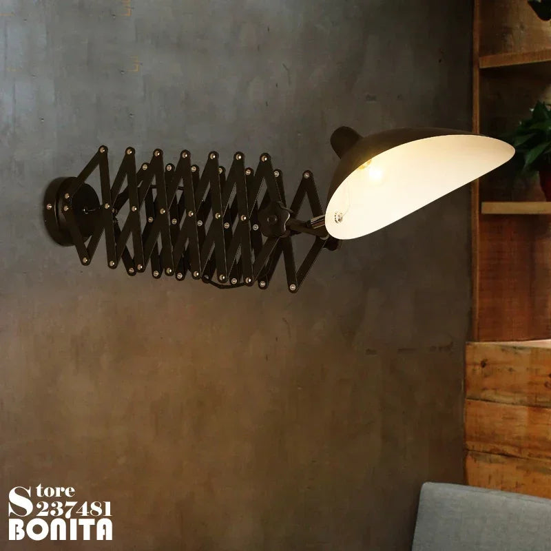 Vintage telescopic wall light for interior decoration