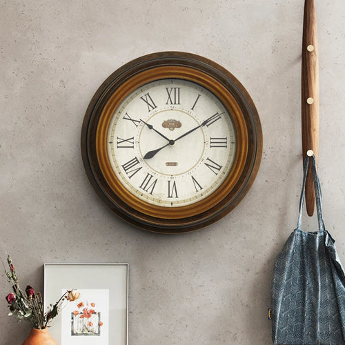 retro industrial style wall clock for home decor - vue 6 sur 8