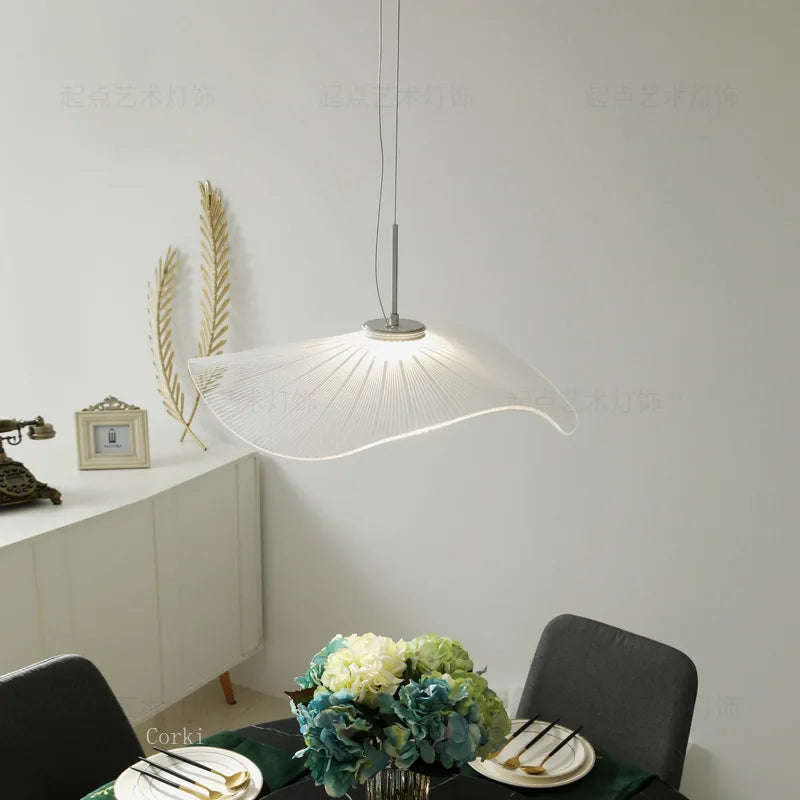 modern decorative acrylic lotus leaf pendant light