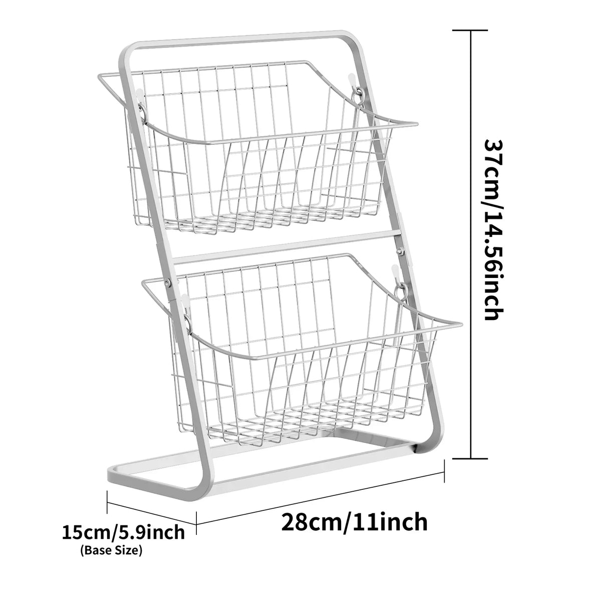 Fruit basket,,vegetable basket,Kitchen countertop storage basket,Wire removable storage rack,Spices and snack racks - vue 8 sur 8