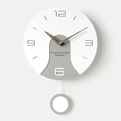 creative design solid wood silent wall clock - vue 10 sur 11