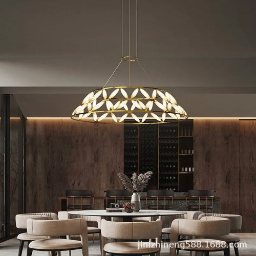 Modern minimalist LED ceiling light with decorative lampshade - vue 5 sur 13