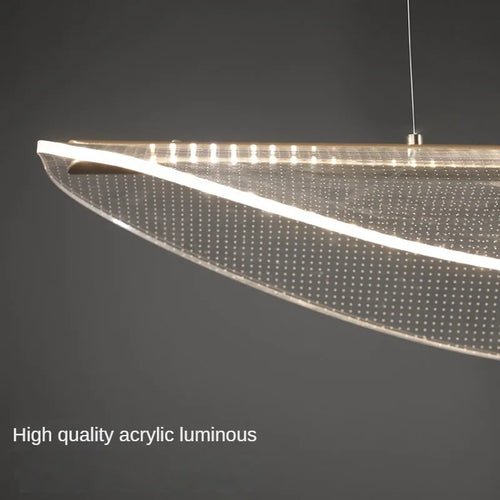 Modern designer iron and acrylic pendant light for a luxury atmosphere - vue 6 sur 8